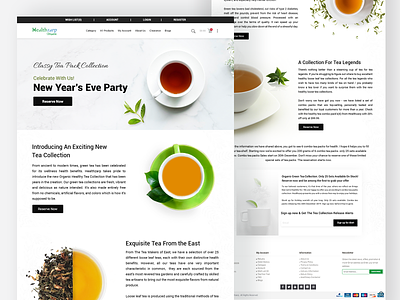 Green Tea Landing Page animation branding graphic design green tea header health tea landing page logo organic tea tea ui