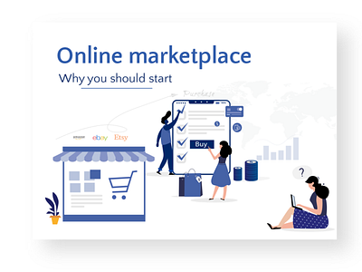 Online Market place animation branding graphic design hero banner landing page marketing ui ux