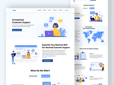 Customer Support Page animation branding customer support page design graphic design illustration landing page logo motion graphics ui ux vector