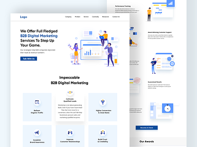 B2B Digital Marketing Page animation b2b branding design graphic design illustration landing page logo marketing page ui ux vector