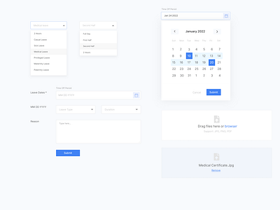 UI Components clean design date pick design dropdwon graphic design landing page ui ui componets ux ux design