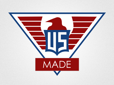US MADE badge eagle logo shield us