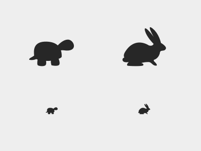 Tortoise & Hare Icons fast flat hare icons ios ipad iphone monochrome noun project rabbit retina slow speed tortoise turtle work in progress