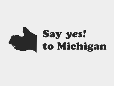 Say yes! to Michigan bumper sticker cooper black creepy hasnt someone done this already michigan mitten say yes to michigan sufjan stevens this cant be original