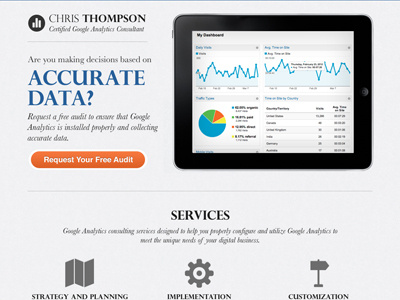 Analytics Website ipad landing page web