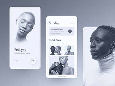 Monochrome Wellness App UI