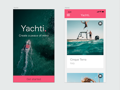Yachti - an app for inspiration and sharing experience app design sketch ui ux