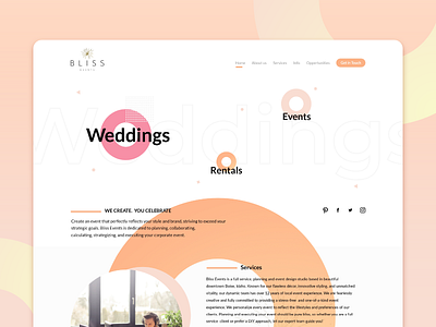 Landing Page Design - Bliss Events design graphic design minimal uidesigns uiux webdesigns