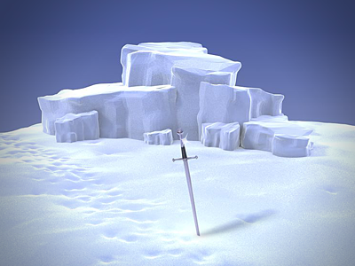 A Sword in the Snow 3d art 3d design 3d studio max 3ds max cg vray