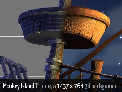 Monkey Island Tribute 3d art 3d design 3d studio max background cg fanart monkey island vray