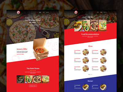 Landing Page & Menu Page landing page menu card order food ui design web design website design