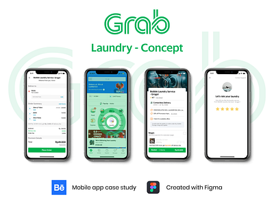 Grab Laundry - Concept & Case Study aplication app concept grab mobile mobile app mockup redesign transportation ui uiux user experience user interface ux