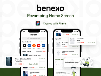Beneko - Redesign Home Screen app design ecommerce ios iphone lending marketplace mobile mockup ui uiux user interaction user interface