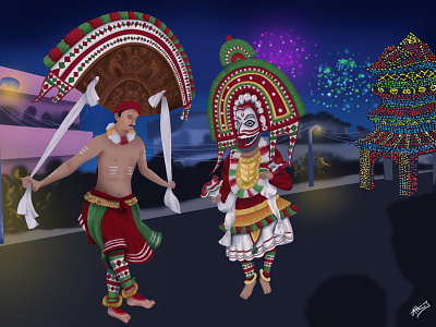 Festival Digital Painting : Poothan and Thira