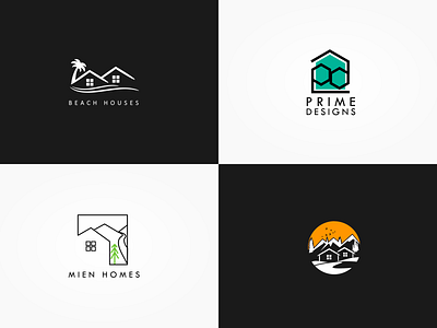 Minimalist Housing Construction Logos