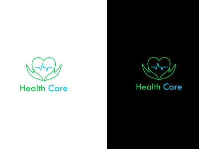 Minimalist Health Care Logo blue cardiology care logo green hands logo health care health logo heart heath logo logo design medical care minimalist minimalist logo vector