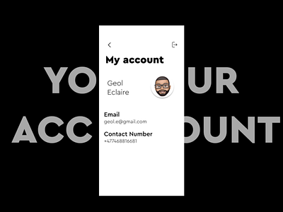 Account Page Minimalistic Design account page app design my account ux