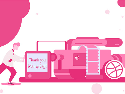 Hello，Dribbble camera design illustration