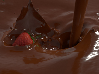 drop strawberry into the Chocolate splash