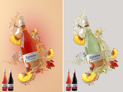 Riunite Peach Flavor color Test 3d 3dsmax abstract beer beverage celebration flavor fluid fluid simulation fresh freshness ice cube peach rosehip vray water wine