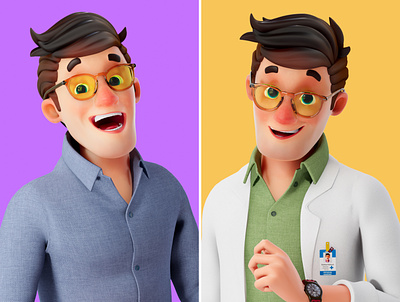 Stylized Character - Doctor 3d animation body character doctor man rig rigged stylized