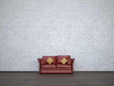 Leather sofa 3dmodel 3dsmax brick brick wall corona furniture interior desgin red sofa sofa white