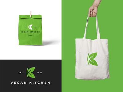 Vegan Kitchen Branding (4/4) agency brand branding branding agency design design agency food graphic design health kitchen logo letter k logo logodesign logotype restaurant thunder district vegan