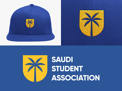 Saudi Student Association at UCI brand branding branding agency california cap design design design agency graphic design logo logodesign logotype negative space palm tree palm tree logo portugal romeu pinho shield logo uci university usa