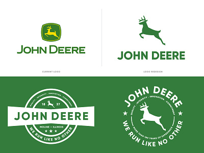 John Deere Logo Redesign agriculture badge design brand branding deer deer logo design design agency graphic design illinois john deere logo logodesign logotype machinery modern logo rebranding redesign romeu pinho
