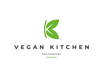 Vegan Kitchen | Logo Design brand branding design flat food graphic design healthy healthy food kitchen logo logodesign logotype minimalist organic organic food restaurant restaurant logo restaurants vector vegan