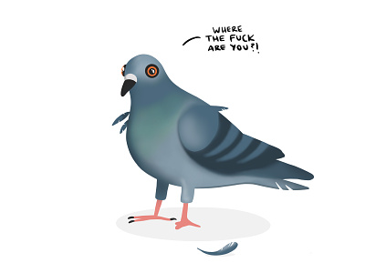 Lonely Pigeon animal art coronavirus covid19 design illustration