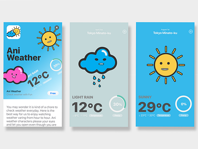 Animated Weather App figma japanese weather app