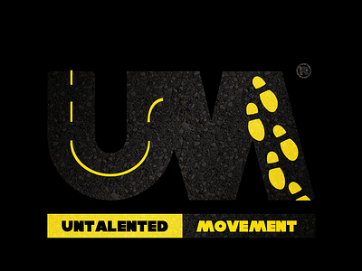 Untalented Movements Black Bg branding design illustration illustrator lettering logo type typography ui ux