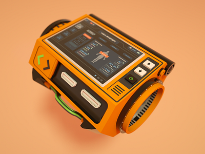 H.E.V. Device (Half-Life) 3d cinema4d design octane orange ui