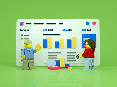 Lego interface 3d cinema4d green interface lego ui