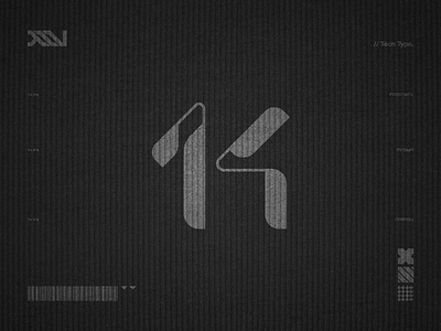 14px - Type Experiment branding concept cyberpunk design digital future illustration letter logo logo design logotype mecha typography vector