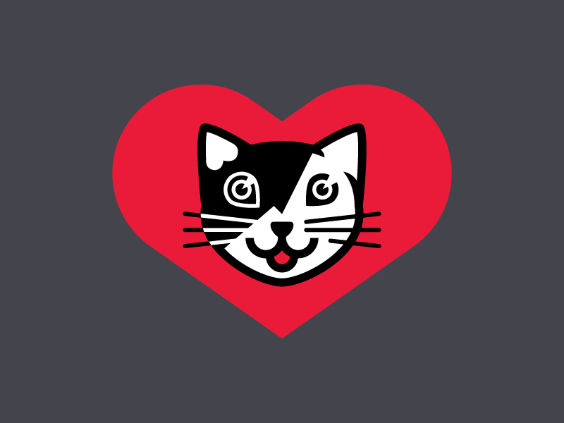 Cat Love adoption cat heart icon illustration love