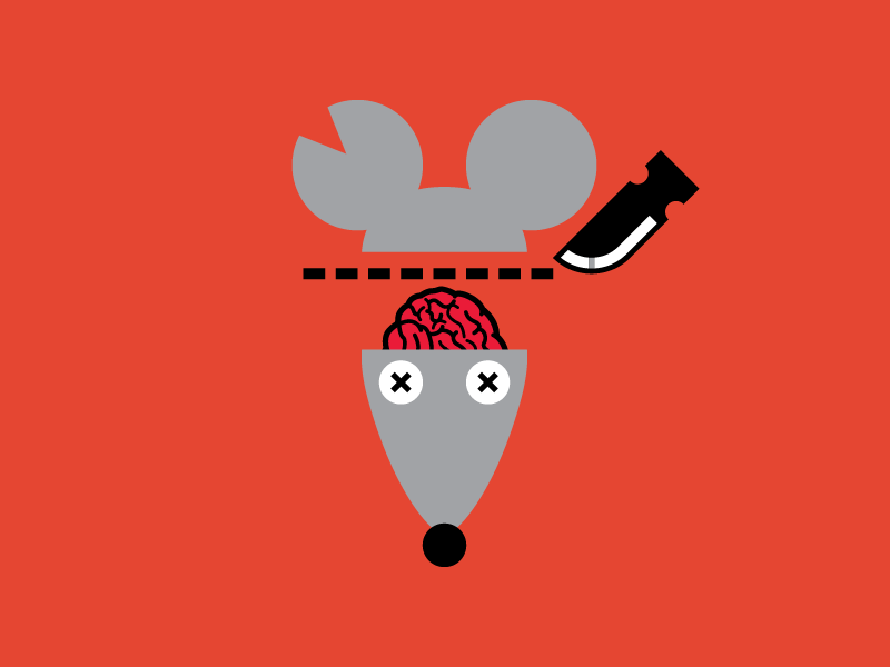 Mouse Surgery brain icon illustration lobotomy mouse surgery