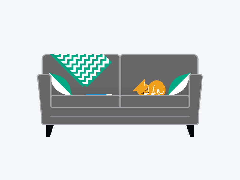 Where Do You Read: Couch cat couch flat illustration johns hopkins magazine