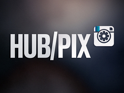 HUB/PIX Wordmark and Icon - White hub icon instagram pix wordmark