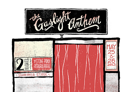 The Gaslight Anthem @ The Stone Pony anthem gaslight illustration photo pony poster screen print stone texture the type