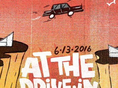 At The Drive In Poster car design illustration jump screen printing texture type