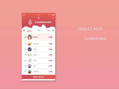 DailyUI #019 Leaderboard 19 dailyui dailyui019 dailyui19 leaderboard