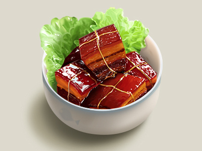 Dongpo Pork food icon photo realistic