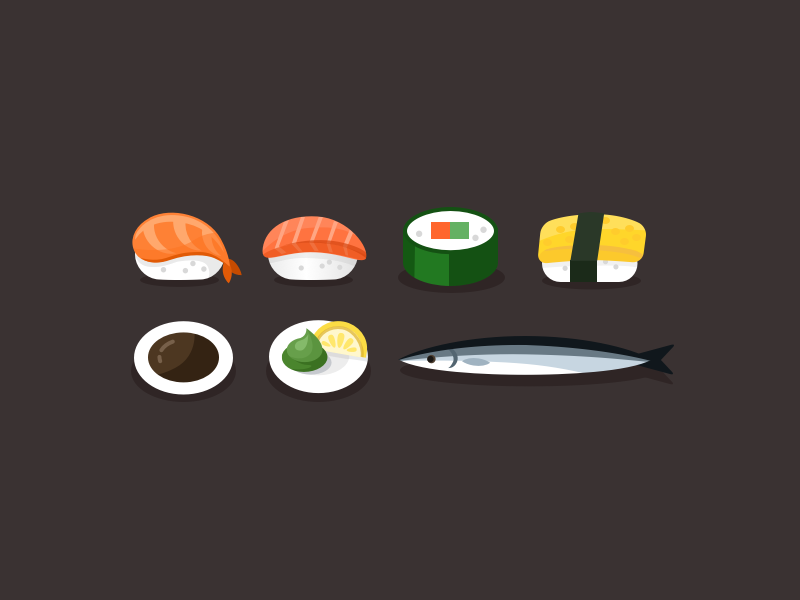 Sushi-2 by Rice Tang on Dribbble