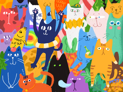 Cats cat colorful illustration