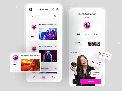 Photographers app UI 2021 best app app design dudeshape find photographer interface minimal app mobile app photographers photography trendy design ui design