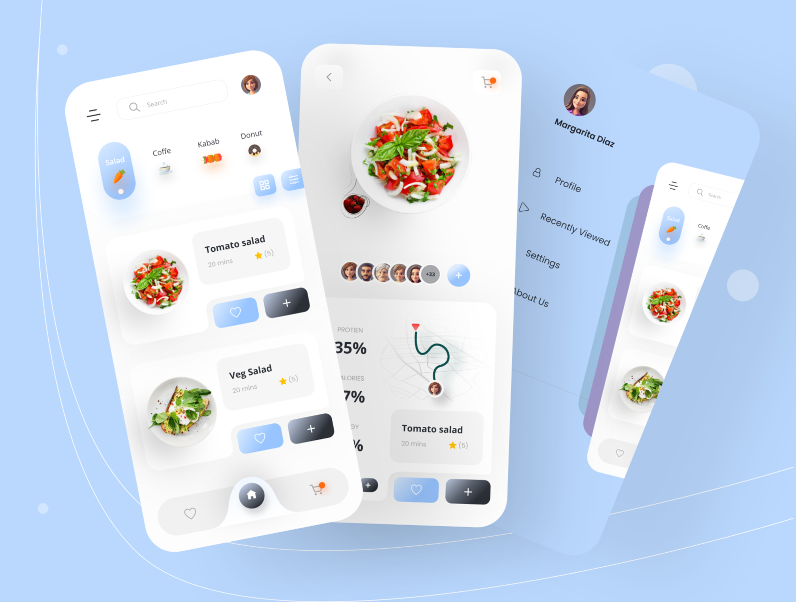 Food delivery app design by Joni Ahmed for Dude Shape on Dribbble