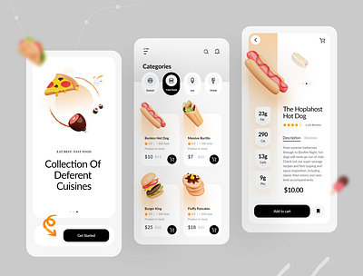 Food Delivery App app design app designer design ecommerce fast food interface minimal mobile app shop ui design