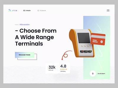 Smart POS Solutiont 2022 3d digital payment header interface landing page online payment payment pos pos solution ui design wallet web web designer
